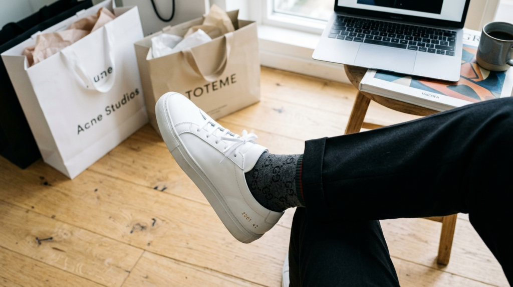 Close-up flatlay photography of a fashion-conscious persons